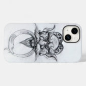 タロット・アンティークファンタジーグロテスク型マスク白黒 Case-Mate iPhoneケース (裏面 (横))