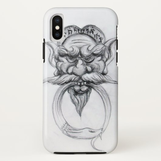 タロット・アンティークファンタジーグロテスク型マスク白黒 Case-Mate iPhoneケース (裏面)