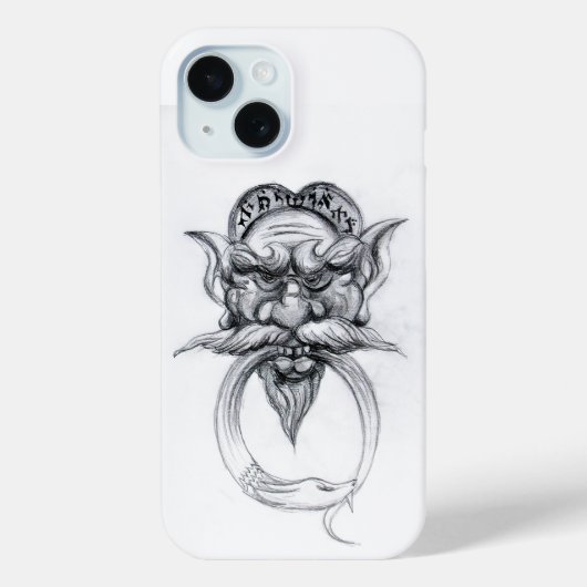 タロット・アンティークファンタジーグロテスク型マスク白黒 Case-Mate iPhoneケース (裏面)