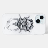 タロット・アンティークファンタジーグロテスク型マスク白黒 Case-Mate iPhoneケース (裏面 (横))
