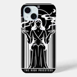 タロット・ハイプリーストス女性マリファナ喫煙オカルト iPhone 15ケース