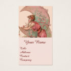 タロット/ピンク色の花の月の女性