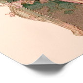 タロット/ピンク色の花の月の女性 ポスター (角)