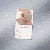 タロット/ピンク色の花の月の女性 マグネット名刺 (インサイチュ)