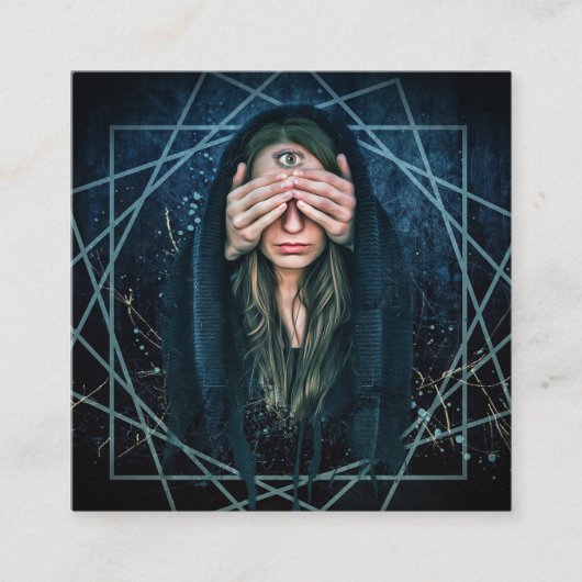 タロット·メディアの第3の目の読み取り スクエア名刺 (正面)