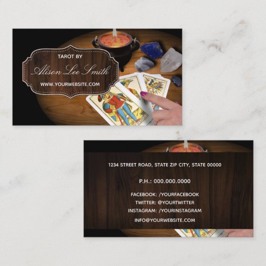 タロット、占星術、占星術師 名刺 (正面/裏面)