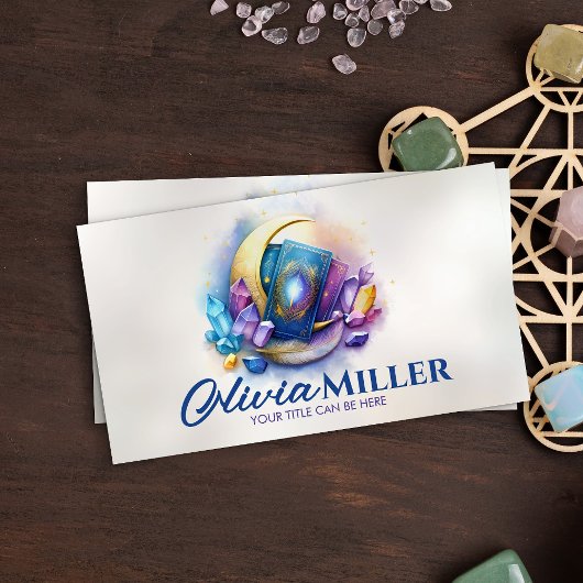 タロット/月と結晶を使用したOracleカード 名刺