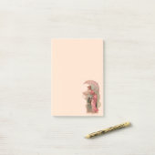 タロット/月の女性ピンク色の花 ポストイット (デスク上)