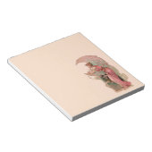 タロット/月の女性、ピンク色の花 ノートパッド (アングル)