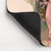 タロット/月の女性、ピンク色の花 マウスパッド (コーナー)