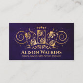 タロット/Oracleカードのゴールデンオーナメント 名刺 (正面)