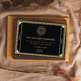 タロットRSVPエレガント金ゴールドブラックヴィンテージサンムーン エンクロージャーカード