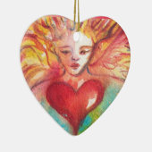 タロッ失ったツシャドウ、恋人バレンタインデーハート セラミックオーナメント (右)