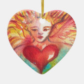 タロッ失ったツシャドウ、恋人バレンタインデーハート セラミックオーナメント (正面)
