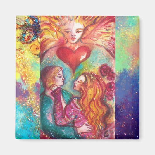 タロッ失ったツシャドウ、恋人バレンタインデーハート マグネット (正面)