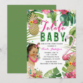 タロファトロピカルフローラベビーガールヴィンテージ 招待状