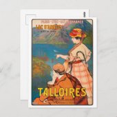 タロワール、アネシー湖、ピクニックでカップル、ヴィンテージ ポストカード (正面/裏面)