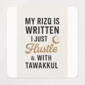 「タワクルとの喧騒 – 信仰に基づくイスラムデザイン ラベル (デザイン1)