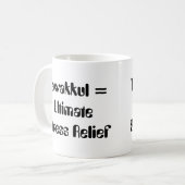 タワクル=究極のストレスレリーフ、 浮き彫り コーヒーマグカップ (正面左)