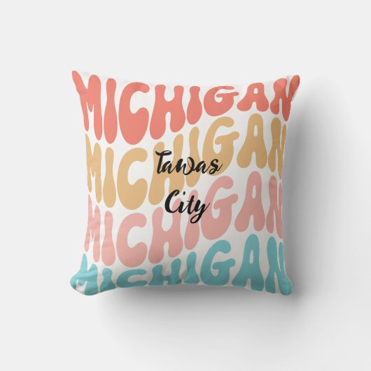 タワスシティミシガンピローリプレースレインボー クッション (正面)