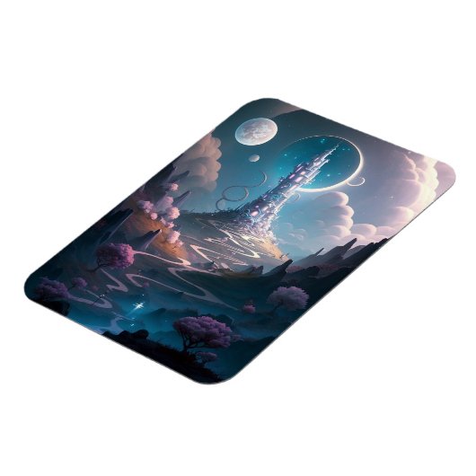 タワーお洒落ランドスケープファンタジーアート マグネット (左側)