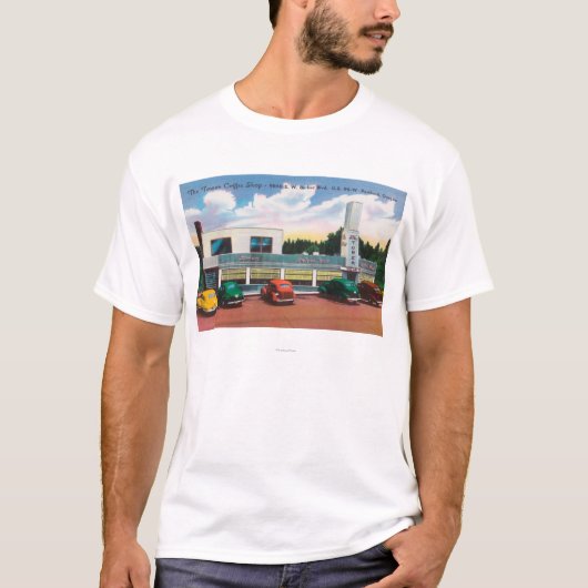 タワーの喫茶店の外観 Tシャツ (正面)