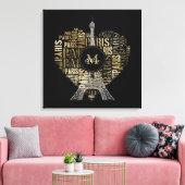 タワーアンドモノグラムオン文字パターンパリ キャンバスプリント (インサイチュ (リビング))