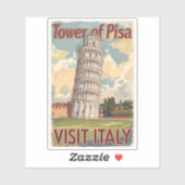 タワーオブピサイタリアパインタリートラベルアートヴィンテージ シール (シート)