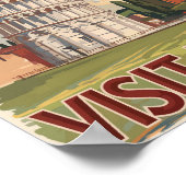 タワーオブピサイタリアパインタリートラベルアートヴィンテージ ポスター (角)