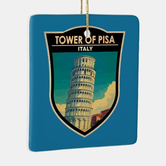 タワーオブピサイタリア旅行アートヴィンテージ セラミックオーナメント (右)
