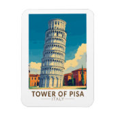 タワーオブピサイタリア旅行アートヴィンテージ マグネット (縦)