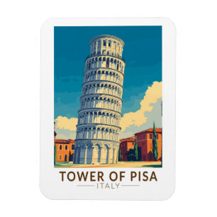 タワーオブピサイタリア旅行アートヴィンテージ マグネット