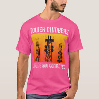 タワークライマー保ズYou Connected Cell Mast Cli Tシャツ
