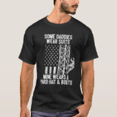 タワークライマー娘ソンアメリカン国旗の父親D Tシャツ (正面)