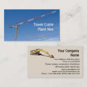 タワークレーンおよび黄色い掘削機 名刺 (正面/裏面)