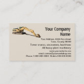 タワークレーンおよび黄色い掘削機 名刺 (裏面)