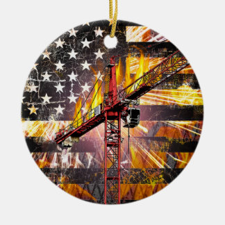 タワークレーン操作旗 セラミックオーナメント