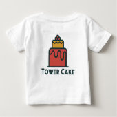 タワーケーキの愛らしいベビー ファインジェージ ベビーTシャツ (裏面)