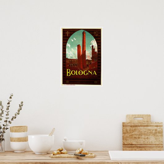 タワーズオブボローニャイタリアヴィンテージ ポスター (キッチン)