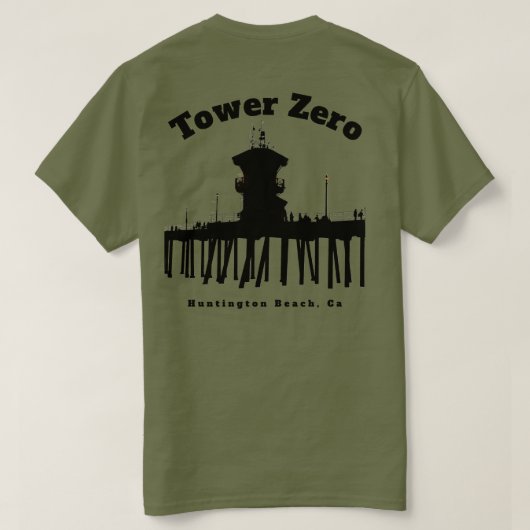 タワーゼロのシルエット(男性用) Tシャツ (デザイン裏面)