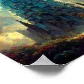 タワーファンタジーSci-Fiアートポスターの入力 ポスター (角)