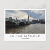 タワーブリッジとビッグベン、夕べ、ロンドン、イギリス ポストカード (正面)