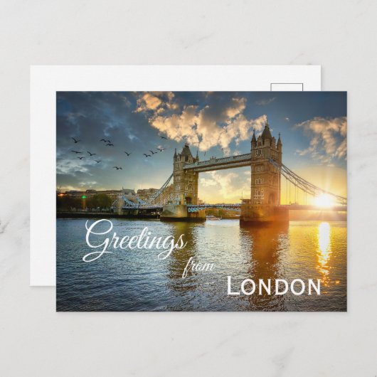 タワーブリッジアットサンセット ポストカード (正面/裏面)