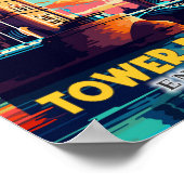 タワーブリッジイングランドトラベルアートヴィンテージ ポスター (角)