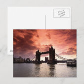 タワーブリッジレッドスカイ ポストカード (正面/裏面)