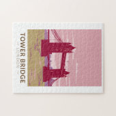 タワーブリッジロンドントラベルアートヴィンテージ ジグソーパズル (横)