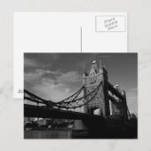 タワーブリッジ白黒イメージ ポストカード (正面/裏面)