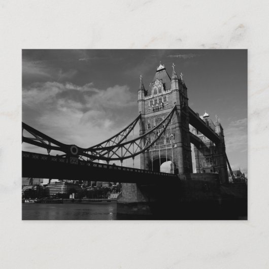 タワーブリッジ白黒イメージ ポストカード (正面)