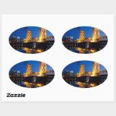 タワーブリッジ – カリフォルニア州サクラメント 楕円形シール (シート)