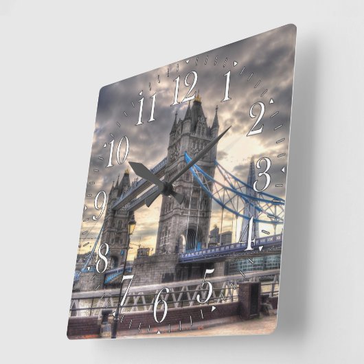 タワーブリッジ&ザシャード,ロンドン,イギリス スクエア壁時計 (傾斜)